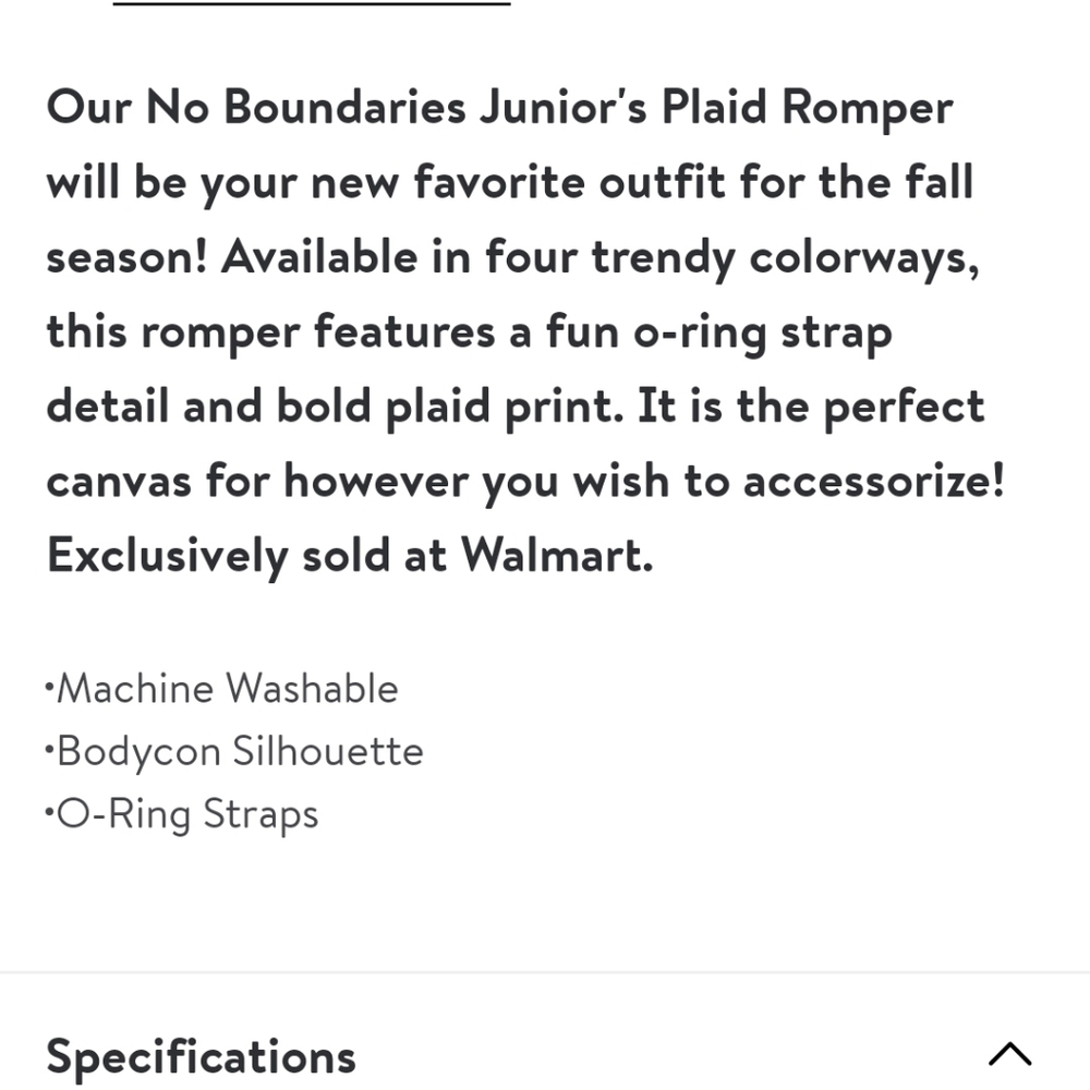 NWT No Boundaries Juniors Plaid Romper - Picture 5 of 5